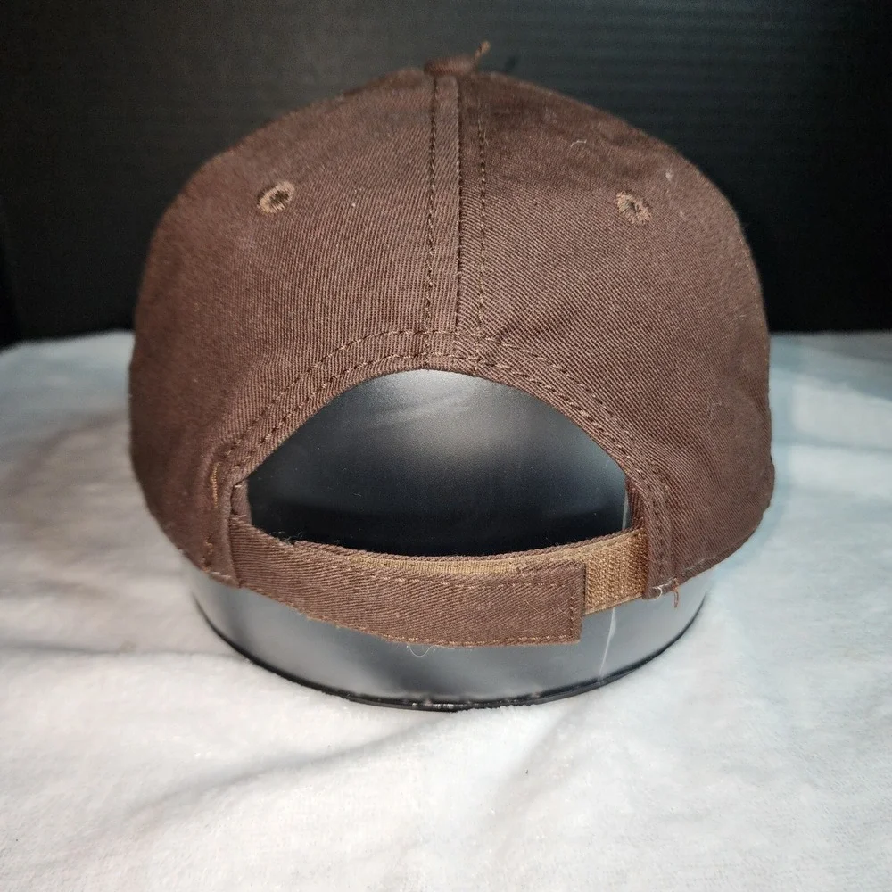 CAT Caterpillar‎ Equipment Old Glory Cap Tan Front Brown Back American Flag Hat